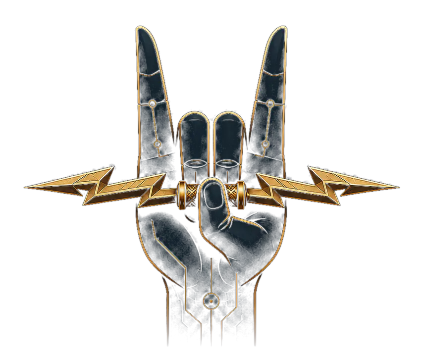 Isotipo de Drölo Studio: mano en mudra dorje sosteniendo un vajra dorado